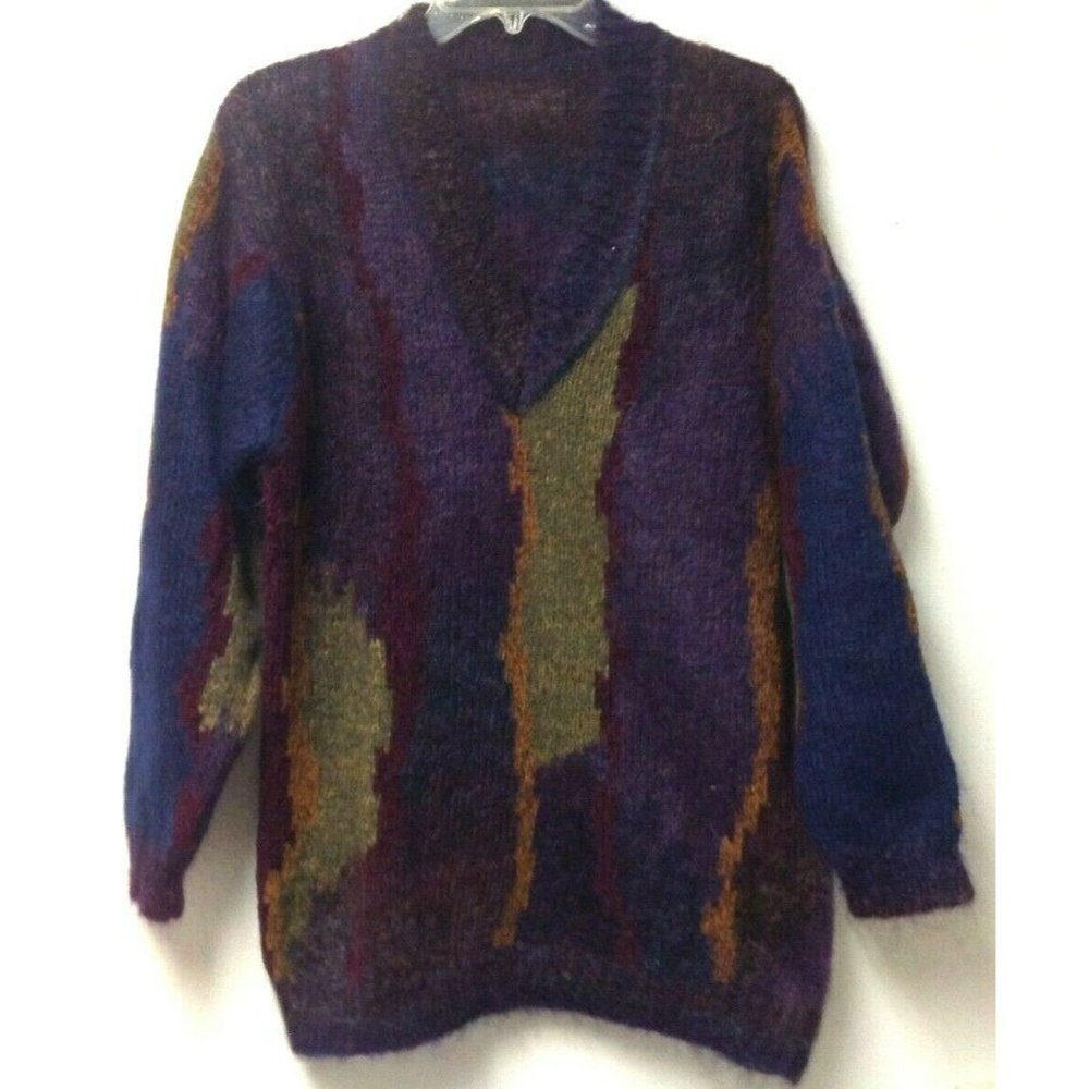 Vintage Linda Allard for Ellen Tracy Women’s Abstract Mohair Wool Blend Sweater